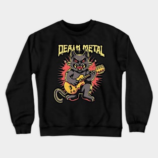 Death Metal Satanic Baphomet Cat playing guitar Crewneck Sweatshirt